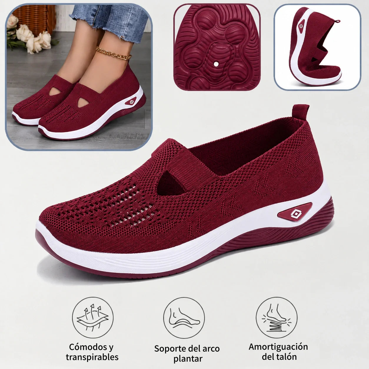 ⏰ 50% de descuento 👟 Zapatos ortopédicos ergonómicos de verano | Transpirables y ligeros ✅ Alivian el dolor de pies | Fáciles de poner y quitar