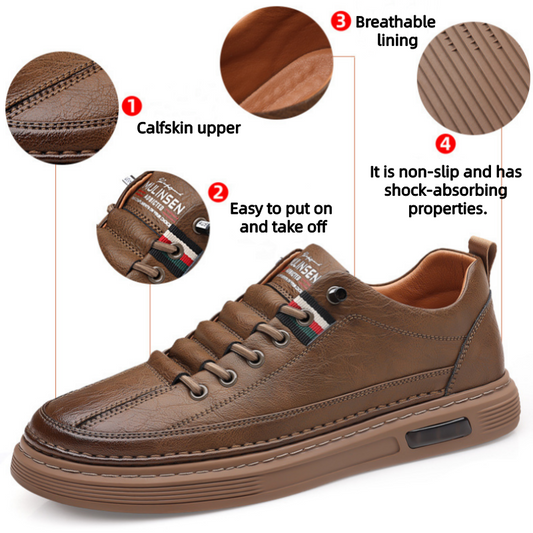 🔥Zapatos ortopédicos cosidos a mano de piel de becerro australiana👞✅Soporte para el arco del pie: alivia el dolor de pies✅Imprescindibles para hombres: impermeables y antideslizantes✅