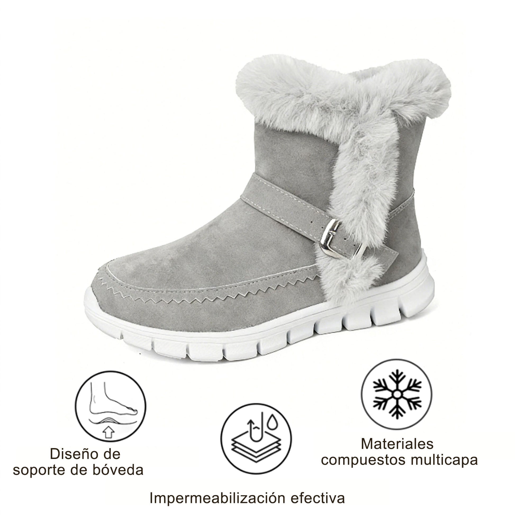 OPTIMUMTO®| Botas de nieve con forro de lana | Soporte ergonómico para el arco del pie | Alivio del dolor