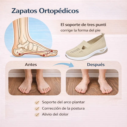 ⏰ 50% de descuento 👟 Zapatos ortopédicos ergonómicos de verano | Transpirables y ligeros ✅ Alivian el dolor de pies | Fáciles de poner y quitar