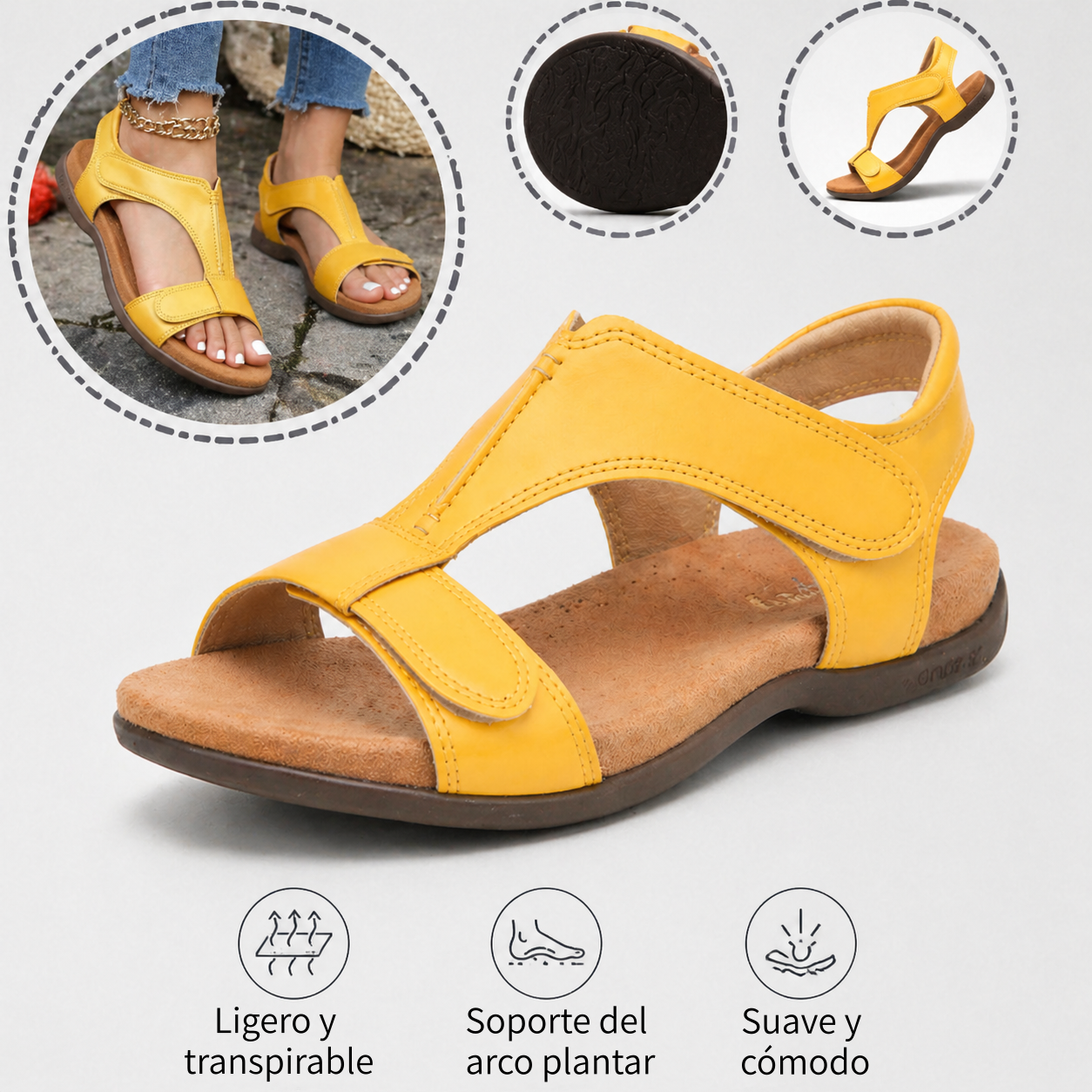 🔥 Sandalias ortopédicas de verano para mujer | Diseño ergonómico, soporte para el arco, comodidad durante todo el día | Antideslizante y transpirable ✅