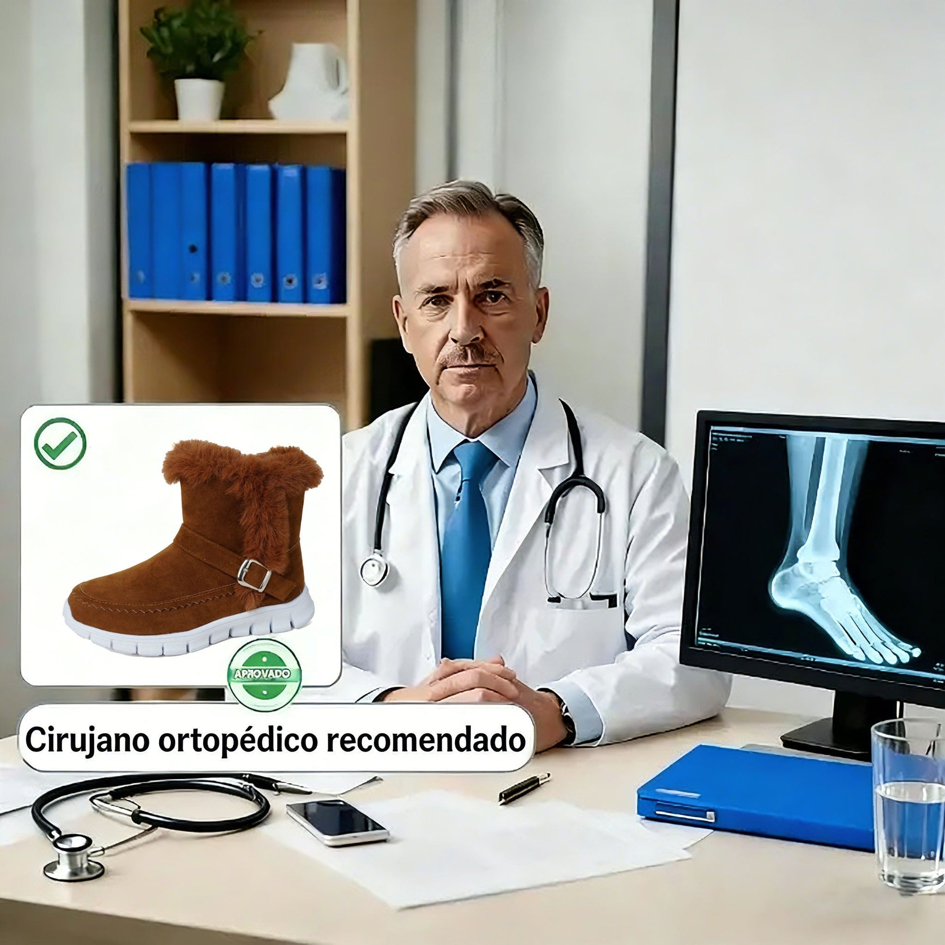 OPTIMUMTO®| Botas de nieve con forro de lana | Soporte ergonómico para el arco del pie | Alivio del dolor