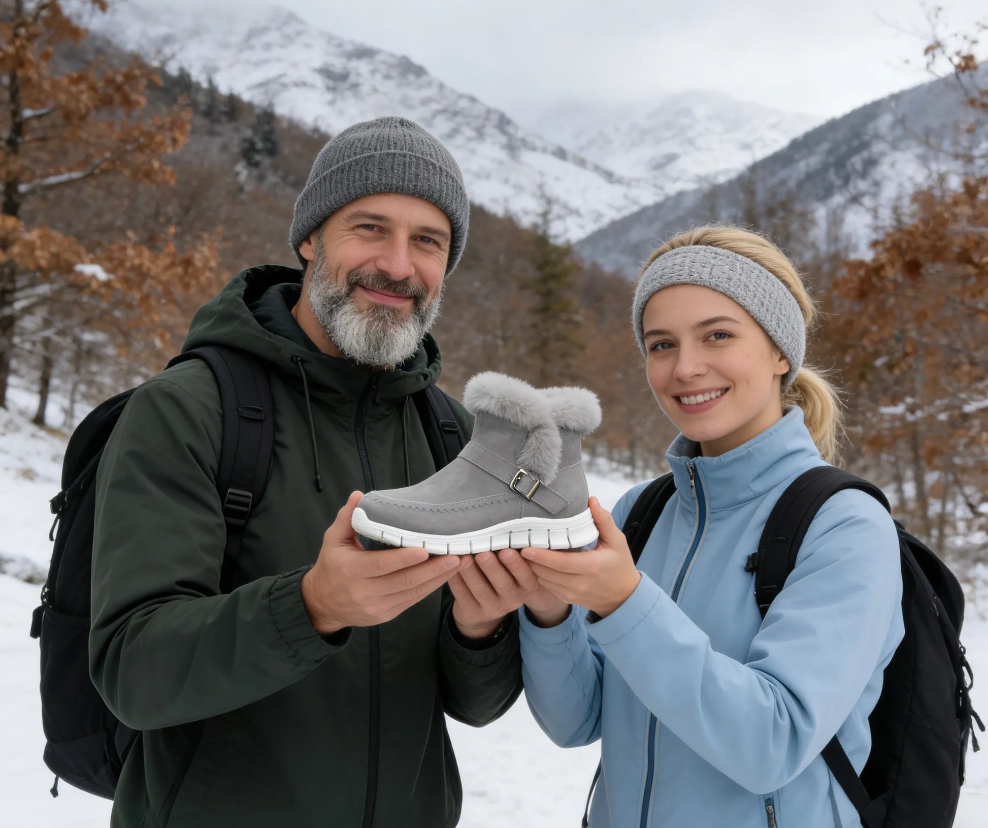 OPTIMUMTO®| Botas de nieve con forro de lana | Soporte ergonómico para el arco del pie | Alivio del dolor