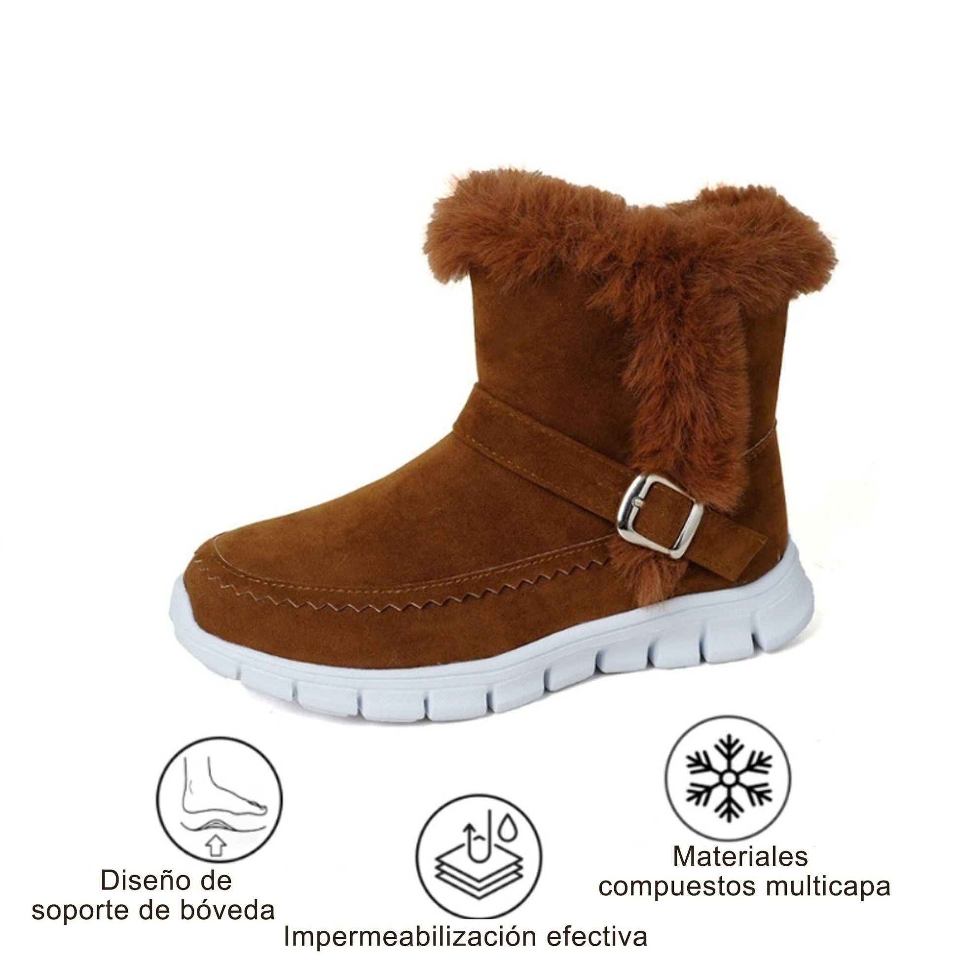 OPTIMUMTO®| Botas de nieve con forro de lana | Soporte ergonómico para el arco del pie | Alivio del dolor