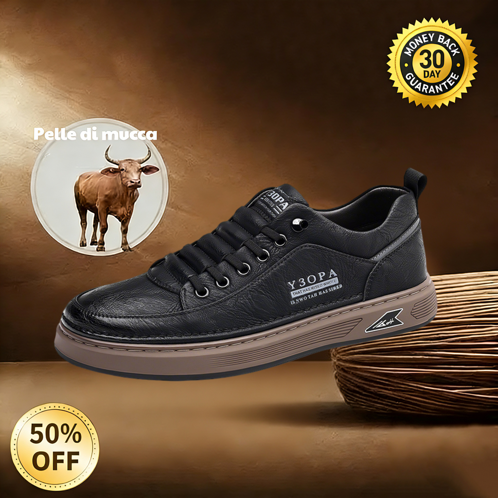 Optimumto® | 🐂 Zapatos de piel de becerro para hombre 👞 Sin cordones ✅ Soporte de arco para aliviar el dolor