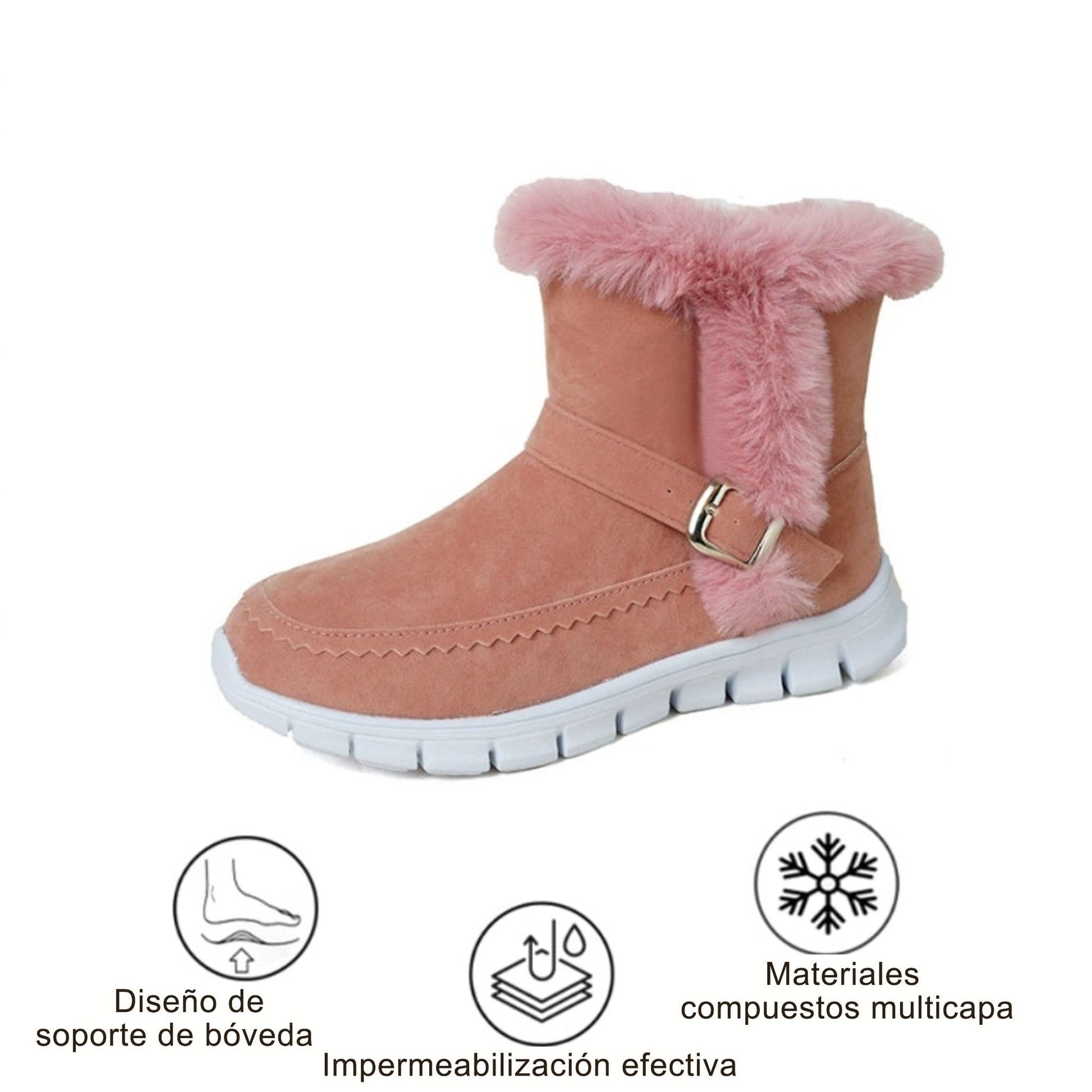 OPTIMUMTO®| Botas de nieve con forro de lana | Soporte ergonómico para el arco del pie | Alivio del dolor