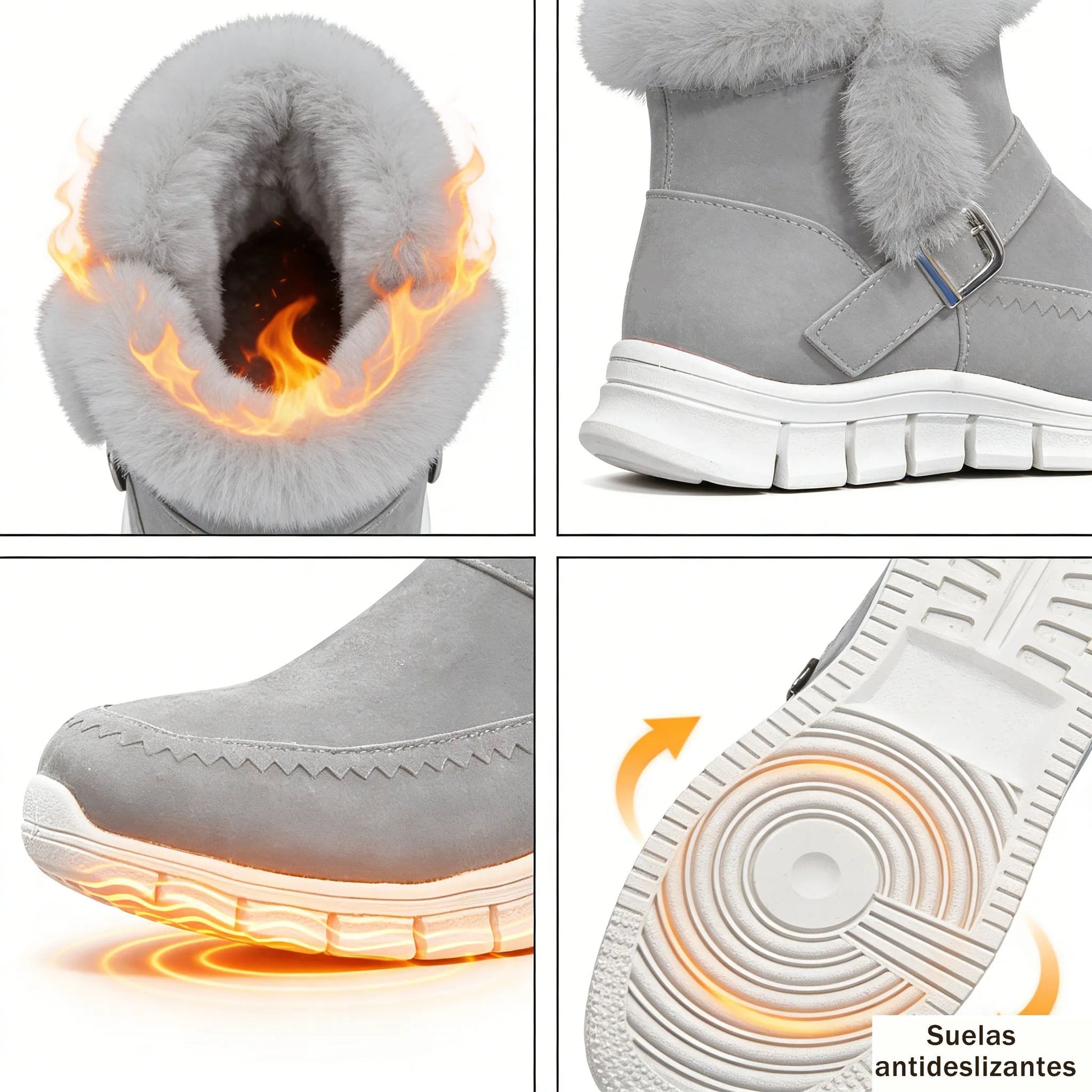 OPTIMUMTO®| Botas de nieve con forro de lana | Soporte ergonómico para el arco del pie | Alivio del dolor