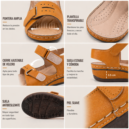🔥 Sandalias ortopédicas de verano para mujer: soporte para el arco, tacón plano, ideales para quienes sufren de fascitis plantar. Fáciles, cómodas y sin dolor en cada paso ✅