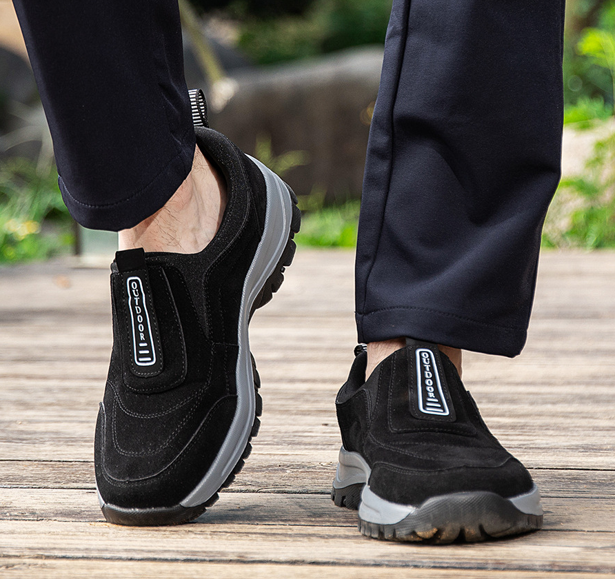 (🔥 50% de descuento - ¡No te lo pierdas!) Zapatos de Exterior ASSNAS para Hombre | Soporte de Arco Avanzado, Gamuza Antideslizante y Confort Total