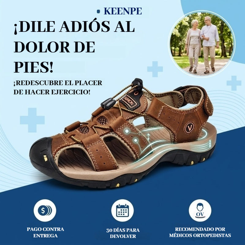 🐂【Piel de alta calidad】【⏰¡50% de descuento hoy! ¡No te lo pierdas!】✅Diseño de punta ancha + ajuste de velcro + suela resistente y antideslizante +🔴Soporte de arco multipunto