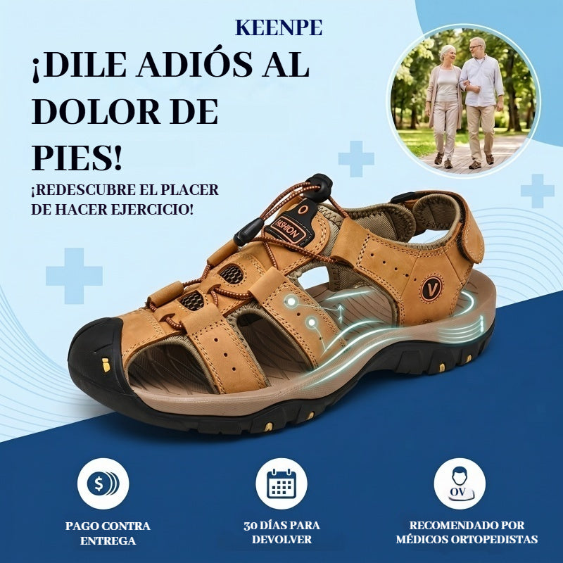 🐂【Piel de alta calidad】【⏰¡50% de descuento hoy! ¡No te lo pierdas!】✅Diseño de punta ancha + ajuste de velcro + suela resistente y antideslizante +🔴Soporte de arco multipunto