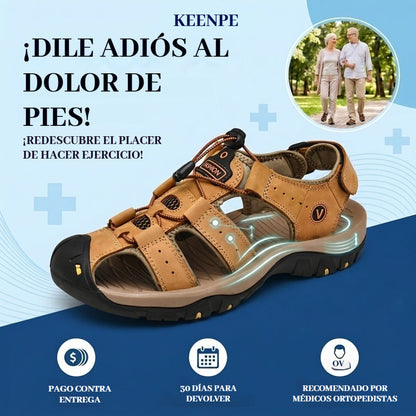 🐂【Piel de alta calidad】【⏰¡50% de descuento hoy! ¡No te lo pierdas!】✅Diseño de punta ancha + ajuste de velcro + suela resistente y antideslizante +🔴Soporte de arco multipunto