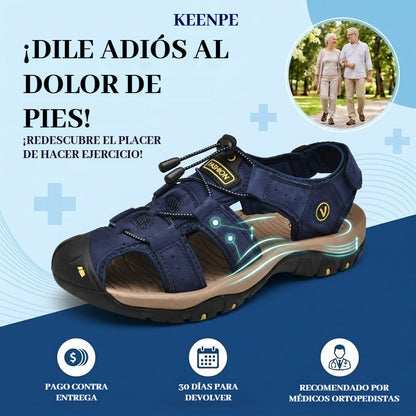 🐂【Piel de alta calidad】【⏰¡50% de descuento hoy! ¡No te lo pierdas!】✅Diseño de punta ancha + ajuste de velcro + suela resistente y antideslizante +🔴Soporte de arco multipunto