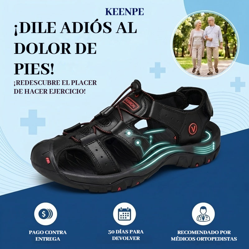 🐂【Piel de alta calidad】【⏰¡50% de descuento hoy! ¡No te lo pierdas!】✅Diseño de punta ancha + ajuste de velcro + suela resistente y antideslizante +🔴Soporte de arco multipunto