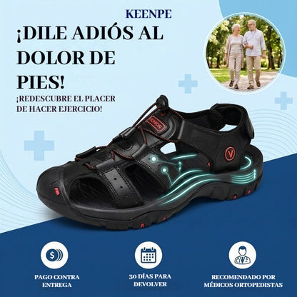 🐂【Piel de alta calidad】【⏰¡50% de descuento hoy! ¡No te lo pierdas!】✅Diseño de punta ancha + ajuste de velcro + suela resistente y antideslizante +🔴Soporte de arco multipunto