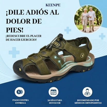 🐂【Piel de alta calidad】【⏰¡50% de descuento hoy! ¡No te lo pierdas!】✅Diseño de punta ancha + ajuste de velcro + suela resistente y antideslizante +🔴Soporte de arco multipunto