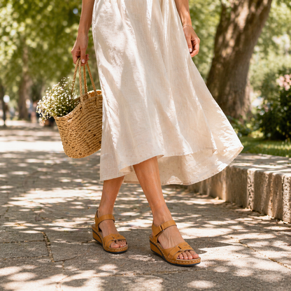 🔥 Sandalias ortopédicas de verano para mujer: soporte para el arco, tacón plano, ideales para quienes sufren de fascitis plantar. Fáciles, cómodas y sin dolor en cada paso ✅