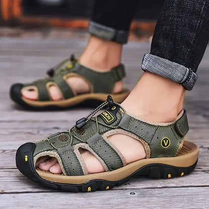 🐂【Piel de alta calidad】【⏰¡50% de descuento hoy! ¡No te lo pierdas!】✅Diseño de punta ancha + ajuste de velcro + suela resistente y antideslizante +🔴Soporte de arco multipunto