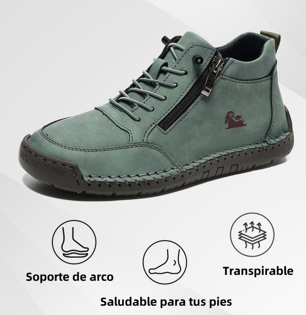 (🔥 50% de descuento - ¡No te lo pierdas!) Zapatos de piel de becerro seleccionados - Zapatos ortopédicos - 👞 - Duraderos, antideslizantes e impermeables (soporte de arco, alivio del dolor, unisex)