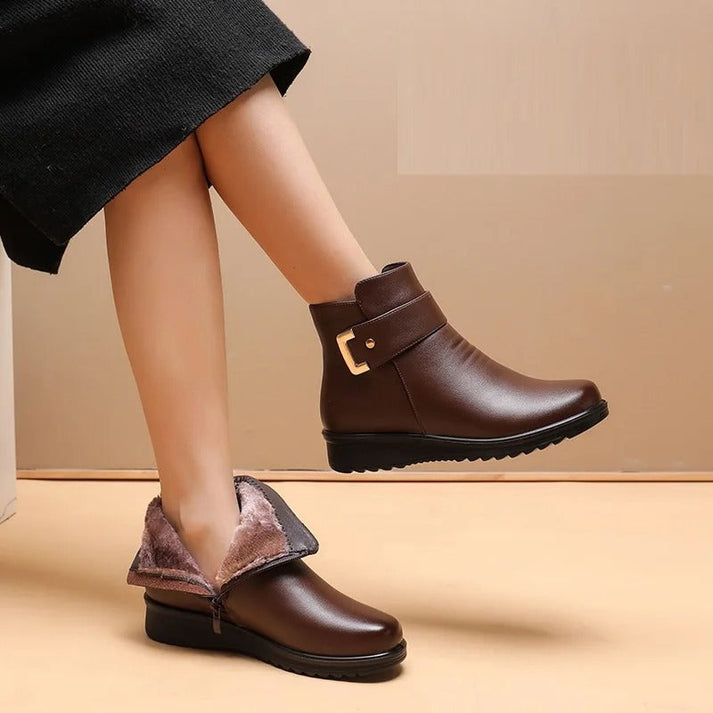 (🔥50% de descuento hoy - ¡no te lo pierdas!) - Zapatos ortopédicos de cuero y lana suaves y cómodos - Diseño ergonómico artesanal (te permite caminar todo el día sin sentirte cansado)