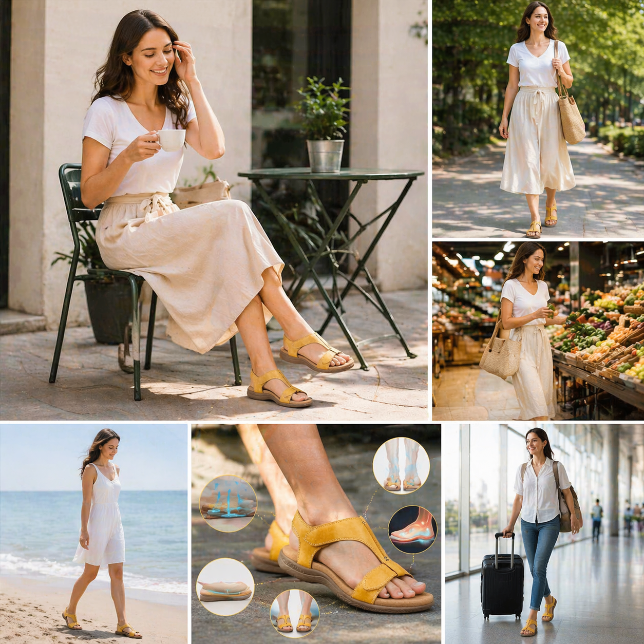 🔥 Sandalias ortopédicas de verano para mujer | Diseño ergonómico, soporte para el arco, comodidad durante todo el día | Antideslizante y transpirable ✅
