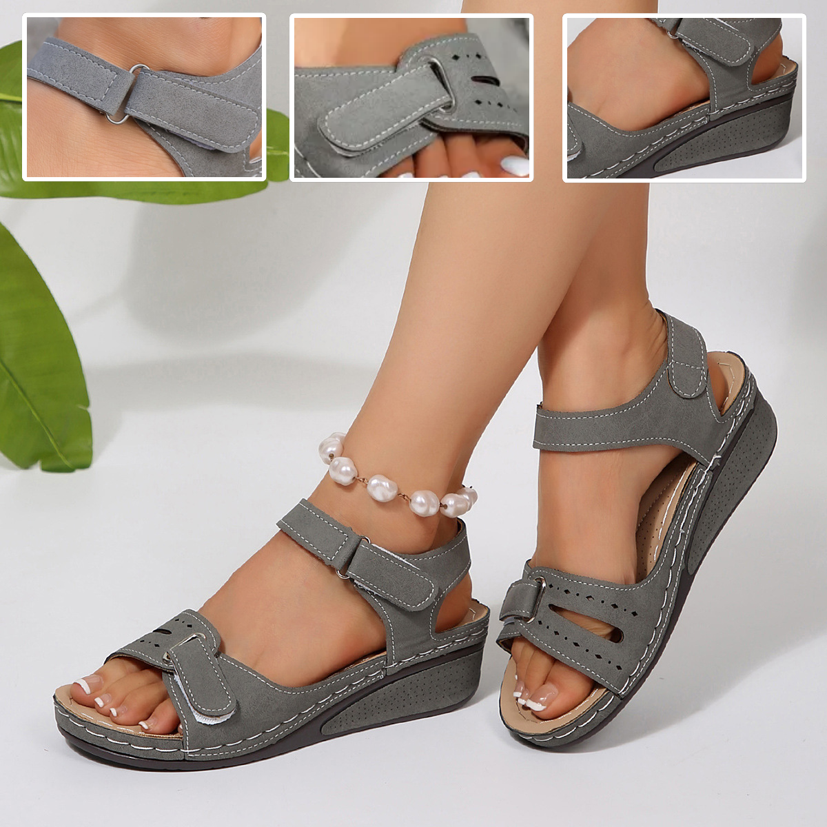 🔥 Sandalias ortopédicas de verano para mujer: soporte para el arco, tacón plano, ideales para quienes sufren de fascitis plantar. Fáciles, cómodas y sin dolor en cada paso ✅