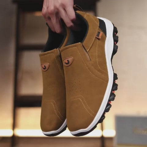 🐂 Zapatos de piel de becerro para hombre fabricados en Australia 👞 Cosidos a mano, fáciles de poner y quitar ✅ Soporte de arco, alivio del dolor - caminata cómoda