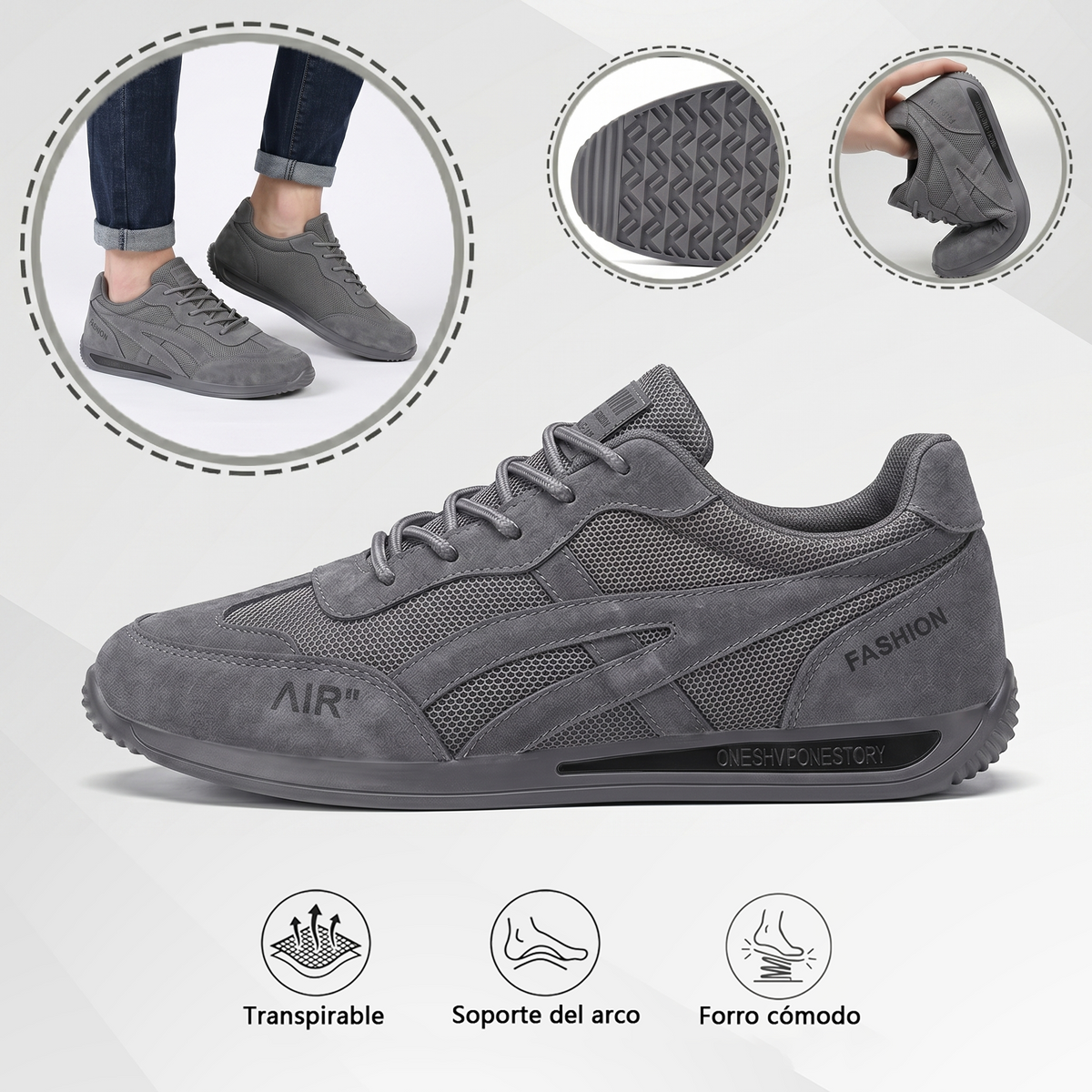 🔥 ¡Oferta especial de hoy con un 50% de descuento 🎁 Zapatos ortopédicos para caminar de hombre ✅ Transpirables y antideslizantes - ¡Dile adiós al dolor de pies y disfruta de comodidad todo el día!