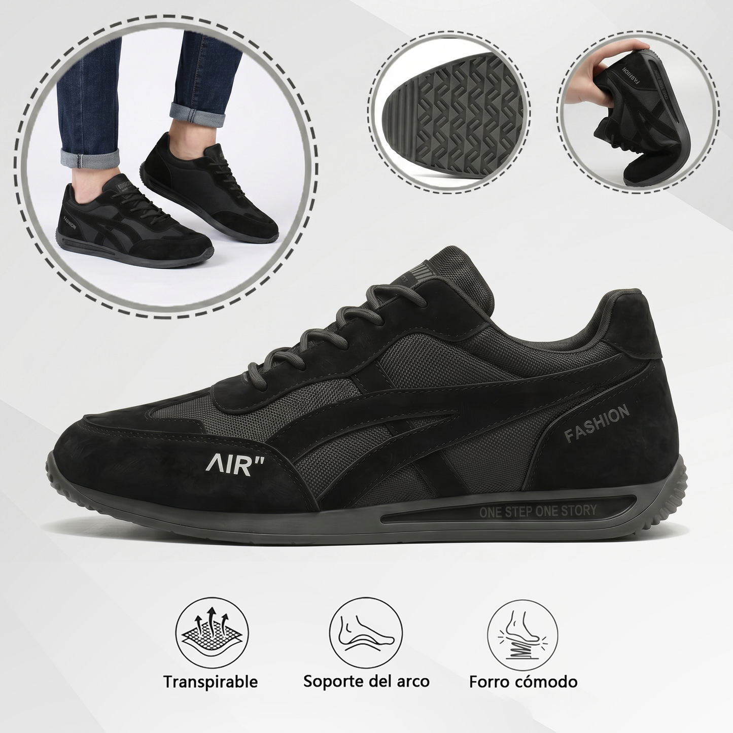 🔥 ¡Oferta especial de hoy con un 50% de descuento 🎁 Zapatos ortopédicos para caminar de hombre ✅ Transpirables y antideslizantes - ¡Dile adiós al dolor de pies y disfruta de comodidad todo el día!